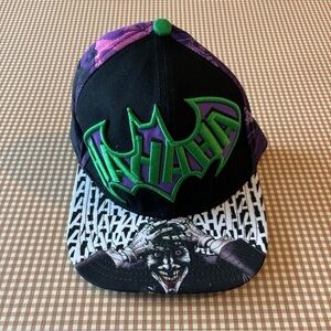 DC COMICS The Joker SnapBack hat “ Ha ha ha “ Hat. One size Fits Most